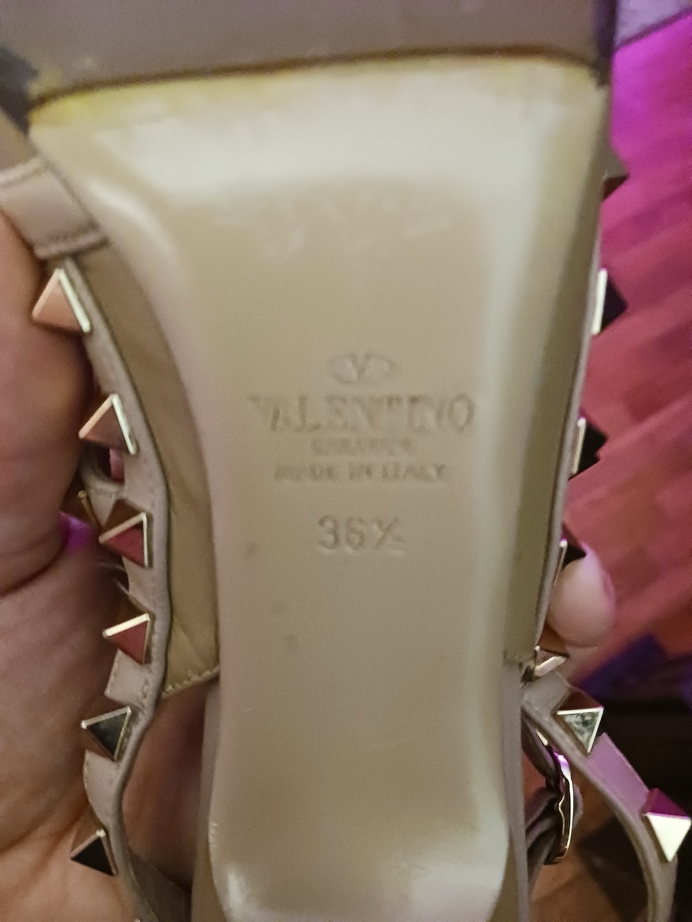 Valentino Rockstud Leather Heels in Nude Pink